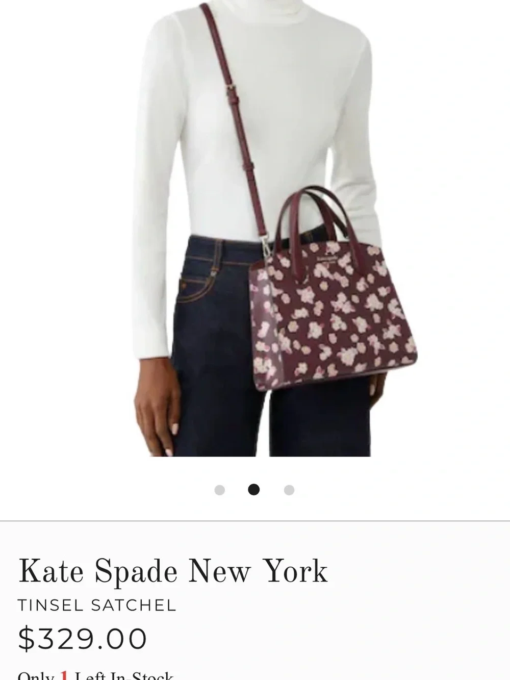 Kate Spade Burgundy Tinsel Satchel Set